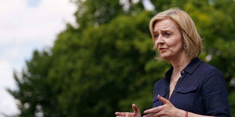 La candidate conservatrice Elizabeth Truss pour le poste de Premier ministre britannique, le 29 juillet 2022