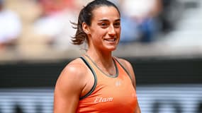 Caroline Garcia à l'entraînement du côté de Roland-Garros, le 24 mai 2024
