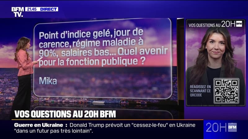 Point d'indice gelé, jour de carence, régime maladie à 90%, salaires bas... quel avenir pour la fonction publique? Vos questions au 20H BFM