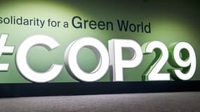 Un panneau en ouverture de la COP29 à Bakou, en Azerbaïdjan, le 11 novembre 2024