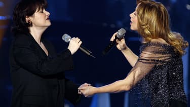 Lara Fabian, à droite sur la photo, avait enregistré "Tu es mon autre" avec Maurane.