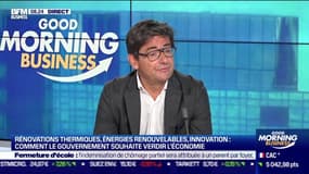 
Ce jeudi 10 septembre, Nicolas Dufourcq, directeur général de Bpifrance, s'est penché sur l'annonce de 40 milliards d'euros par Bpifrance et la Banque des Territoires afin de soutenir la transition écologique des entreprises, dans l'émission Good Morning Business présentée par Sandra Gandoin et Christophe Jakubyszyn. Good Morning Business est à voir ou écouter du lundi au vendredi sur BFM Business.


Dans "Good morning business", Christophe Jakubyszyn, Sandra Gandoin et les journalistes de BFM Business (Nicolas Doze, Hedwige Chevrillon, Jean-Marc Daniel, Anthony Morel...) décryptent et analysent l'actualité économique, financière et internationale. Entrepreneurs, grands patrons, économistes et autres acteurs du monde du business... Ne ratez pas les interviews de la seule matinale économique de France, en télé et en radio.


BFM Business est la 1ère chaîne française d'information économique et financière en continu, avec des interviews exclusives de patrons, d'entrepreneurs, de politiques, d'experts et d'économistes afin de couvrir l'ensemble de l'actualité française et internationale. BFM Business vous propose aussi des conseils pour vos finances par des personnalités de référence dans les domaines du patrimoine, de l'immobilier ou des marchés financiers. Retrouvez tous les jours : Christophe Jakubyszyn, Faïza Garel-Younsi, Nicolas Doze, Hedwige Chevrillon, Jean-Marc Daniel, Anthony Morel, Guillaume Sommerer, Cédric Decoeur, Karine Vergniol, Grégoire Favet, Sébastien Couasnon, Emmanuel Lechypre, Benaouda Abdeddaïm, Stéphanie Coleau... BFM Business est disponible sur votre box (SFR : canal 46 / Orange : canal 228 / Bouygues : canal 242 / Canal : canal 108) ainsi qu'en direct et replay  sur l'application BFM Business et le site : www.bfmbusiness.fr.
