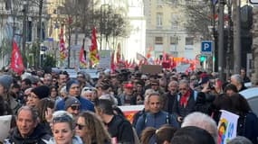 La manifestation contre la réforme des retraites, à Marseille, le 11 février 2023.