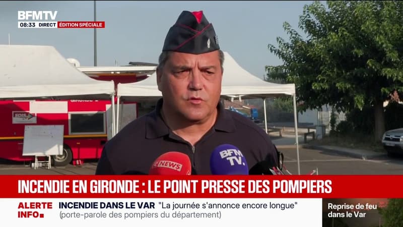 Incendie en Gironde: "Le feu n'est toujours pas fixé", indiquent les pompiers