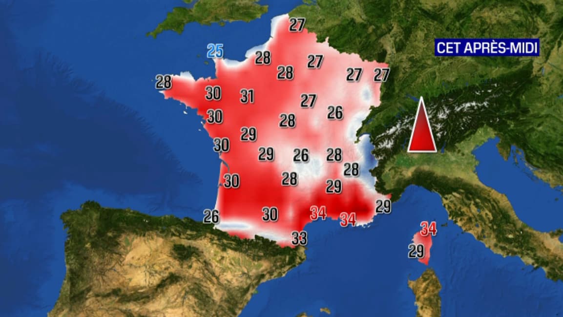 Les températures pour ce dimanche 18 juillet 2021 Les températures pour ce dimanche 18 juillet 2021