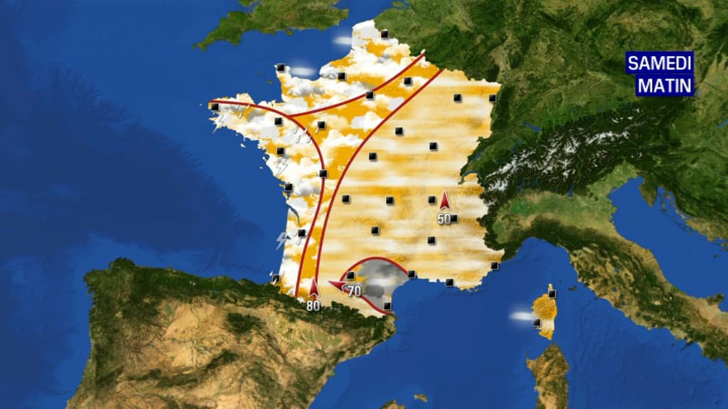 Les prévisions du samedi 19 juin 2021 le matin. 