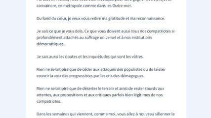 La lettre d'Emmanuel Macron aux militants Renaissance