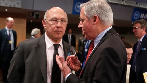 Michel Sapin et Christian Noyer vendredi au FMI