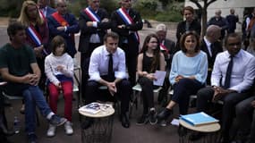 Emmanuel Macron à Ganges dans l'Hérault le 20 avril 2023.
