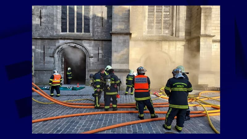 Un incendie s'était déclaré en avril 2021 dans la collégiale d'Avesnes-sur-Helpe.