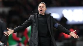 L'entraîneur du PSG Luis Enrique face à l'AS Monaco au Parc des Princes