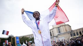 Clarisse AGBEGNENOU au Trocadéro après les JO de Tokyo en août 2021