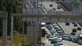 La rocade de Bordeaux, en bas du pont d'Aquitaine. 