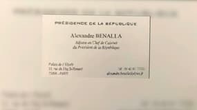 La carte de visite d'Alexandre Benalla