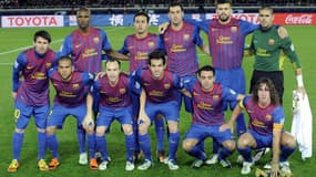 Le Barça lors de la finale Coupe du Monde des clubs 2011, avec neuf joueurs formés au club