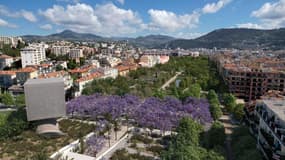 Des visuels de la future coulée verte à Nice. La fin du chantier est prévue pour juin 2024.