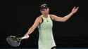 Caroline Wozniacki lors de sa défaute au 2e tour de l'Open d'Australie contre la Russe Maria Timofeeva (1-6, 6-4, 6-1), le 17 janvier 2024