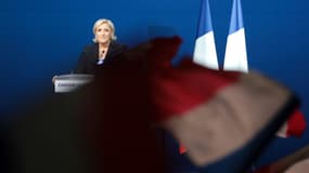 Marine Le Pen lors de son meeting d'entre-deux tours à Villepinte, le 1er mai 2017.