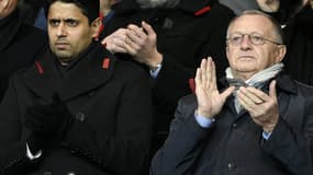 Nasser Al-Khelaïfi (PSG) et Jean-Michel Aulas (OL)