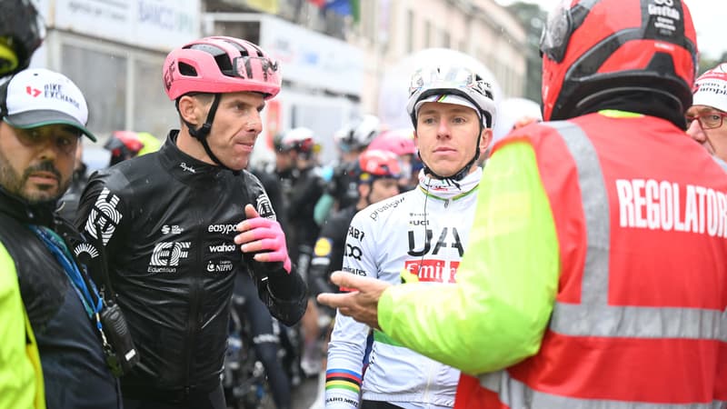 Cyclisme: Trop de pluie, Tadej Pogacar et les autres arrêtent les Trois vallées varésines au bout de 60km.