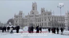 Il neige à Madrid ! La capitale espagnole n'avait pas vu autant de neige depuis 50ans
