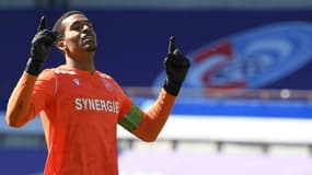 Le gardien de Nantes, Alban Lafont, décisif lors du match de Ligue 1 à Strasbourg, le 25 avril 2021