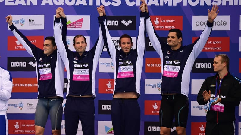 William Meynard, Fabien Gilot, Clément Mignon et Florent Manaudou
