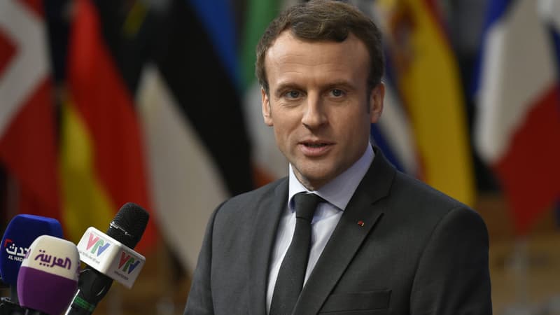 Emmanuel Macron lors du sommet de l'Union européenne à Bruxelles (Belgique), le 14 décembre 2017