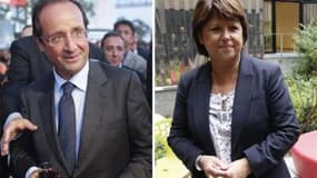 Favoris des sondages pour l'investiture socialiste à l'élection présidentielle, François Hollande et Martine Aubry cultivent leurs différences avant la primaire tout en promettant de se rassembler ensuite autour du vainqueur. /Photo d'archives/REUTERS