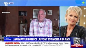 "C'était un joueur dans l'âme": Sophie Davant rend hommage à l'animateur Patrice Laffont, mort ce mercredi à 84 ans