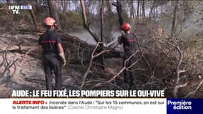 Incendie dans l'Aude: le feu désormais fixé,  la surveillance ne faiblit pas pour autant chez les pompiers