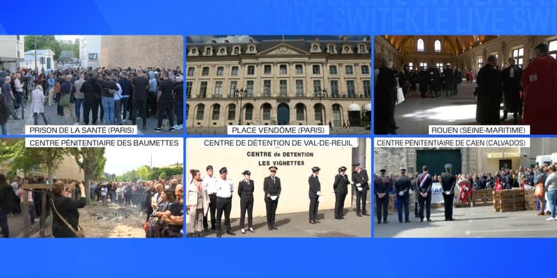 Les images de la minute de silence pour les agents pénitentiaires tués dans les prisons et tribunaux de France