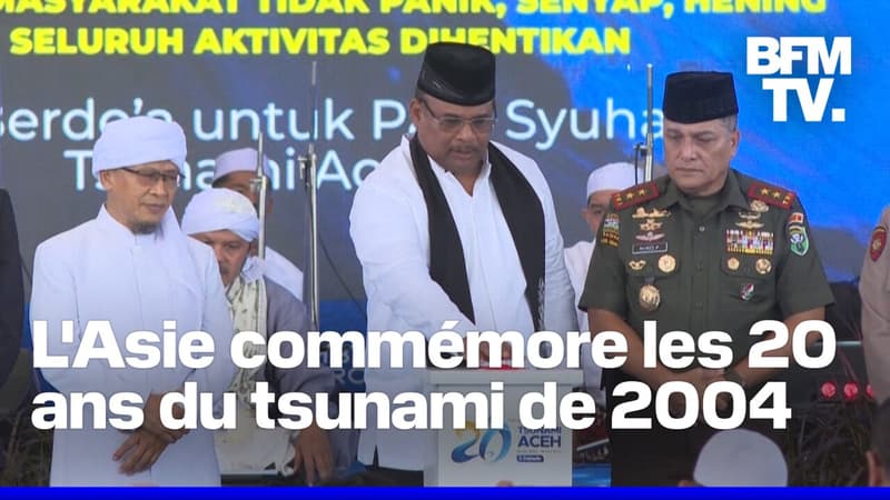 Indonésie: une sirène retentit pour le 20ème anniversaire du tsunami qui a frappé les pays de l'océan Indien, le 26 décembre 2004