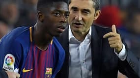 Ousmane Dembélé et Ernesto Valverde