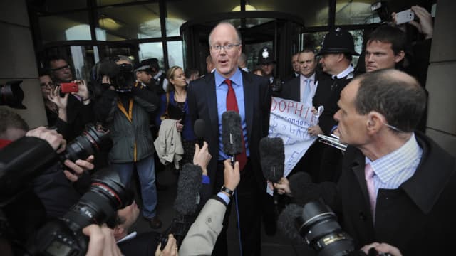 George Entwistle, directeur de la BBC, donne une conférence de presse le 23 octobre 2012