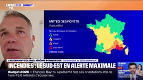 Incendies: "On est sur une saison qui s'annonce complexe et surtout précoce", détaille le lieutenant-colonel Jérôme Bonnafoux, commandant du SDIS de l'Hérault