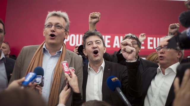Pierre Laurent (g) et Jean-Luc Mélenchon