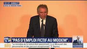 François Bayrou: "Nous n'avons jamais eu d'emplois fictifs" au MoDem