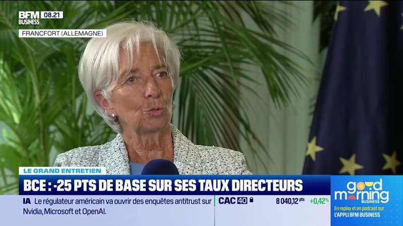 Christine Lagarde (Banque Centrale Européenne) : BCE, première baisse des taux depuis 5 ans - 07/06