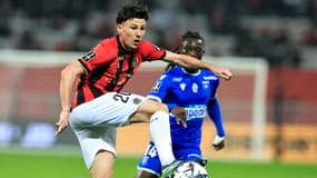 Le Niçois Tom Louchet face à Auxerre le 14 mars 2025