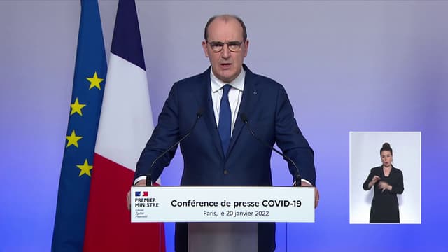 Le Premier ministre Jean Castex tient une conférence de presse, le 20 janvier 2022.