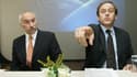 Michel Platini et Philippe Piat, président de la Fifpro