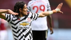 Edinson Cavani lors d'Aston Villa-Manchester United le 9 mai 2021.