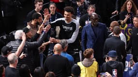 Victor Wembanyama après la victoire des San Antonio Spurs contre les Indiana Pacers au NBA Paris Game - le 23/01/2025