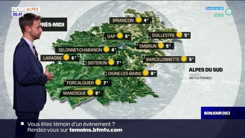  Météo Alpes du Sud: le soleil sera encore présent ce vendredi, 5°C à Gap et 9°C à Manosque