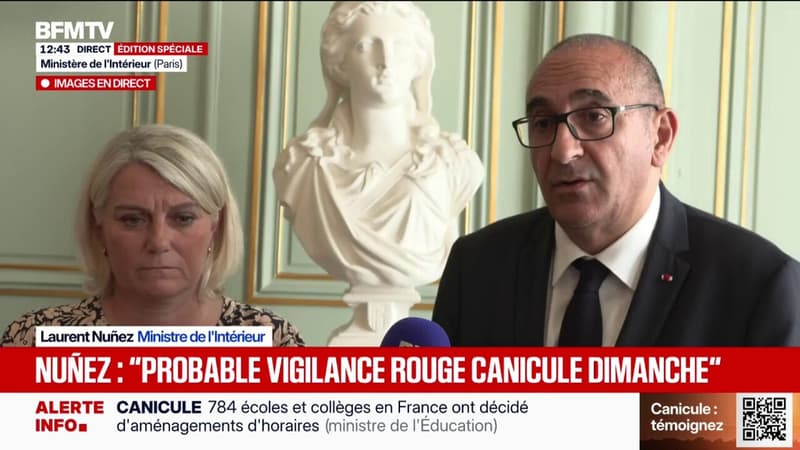 Canicule: "Il a plutôt été recommandé, en lien avec les organisateurs, d'annuler ces manifestations sportives quand elles ont lieu à l'extérieur", affirme Laurent Nuñez