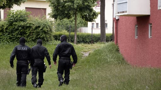 Des membres du Raid à Strasbourg, le 13 mai dernier, lors de l'arrestation de 7 personnes soupçonnées d'avoir fait le jihad en Syrie.