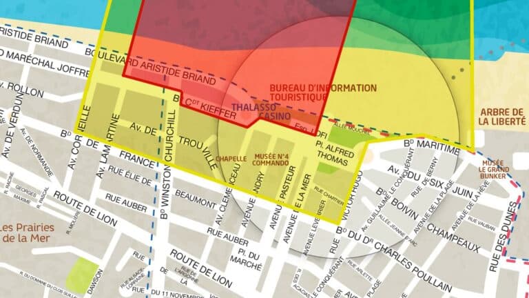 Des zones de circulation ont été mises en place par la ville de Ouistreham en prévision de l'hommage rendu à Léon Gautier ce 7 juillet 2023.