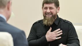 Le dirigeant de la république russe de Tchétchénie Ramzan Kadyrov (d) et le président russe Vladimir Poutine en août 2019 à Novo-Ogaryovo, près de Moscou