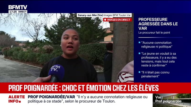 Professeure poignardée à Sanary-sur-Mer: "Il disait qu'il voulait la poignarder depuis un petit moment", déclare une élève du collège